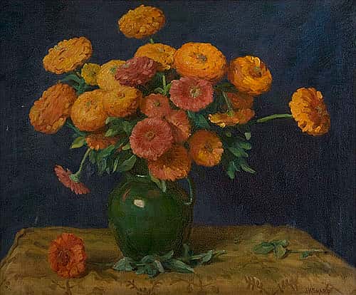 Dahlias and Zinnias; [Dahlias]